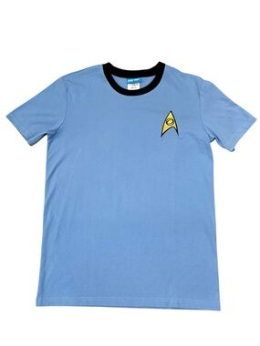 Star Trek Spock Science Officer Uniform T Shirt Blue Delta Insignia Small